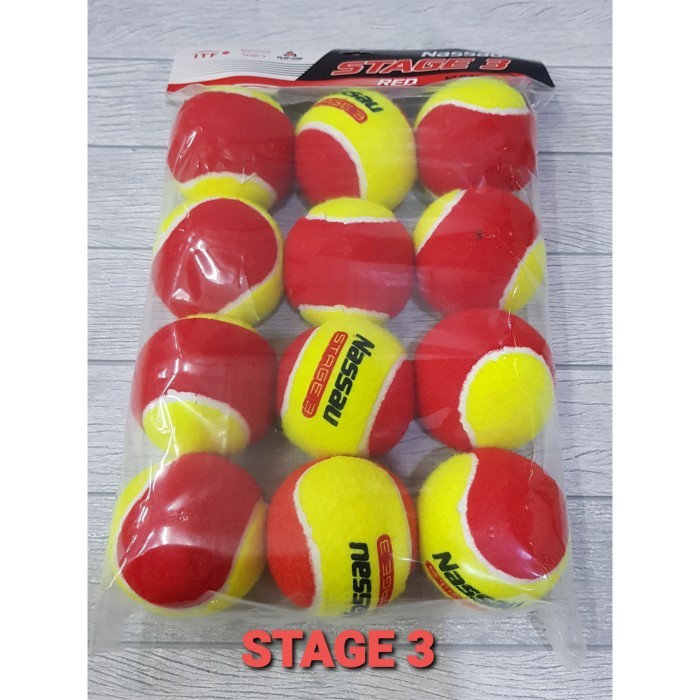 Promo Barang Terlaris Bola Tenis Nassau Junior Stage 3 Readyy