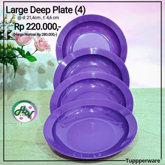 Promo Tupperware Tupperware Large Deep Plate 4Pcs [08]