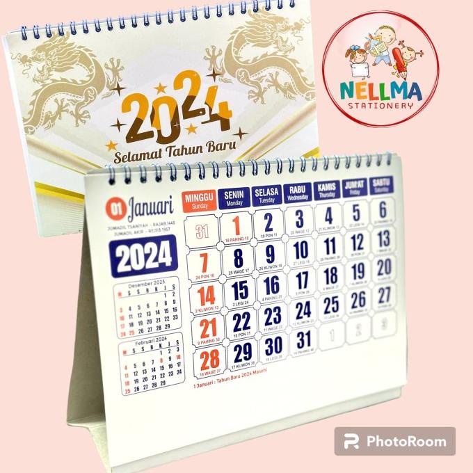 

```````] Kalender Meja Kerja Angka Besar 2024