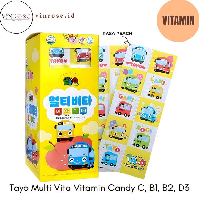 

Ready oke] [1 Box] Tayo Multi Vita Vitamin Candy C, B1, B2, D3 Korea