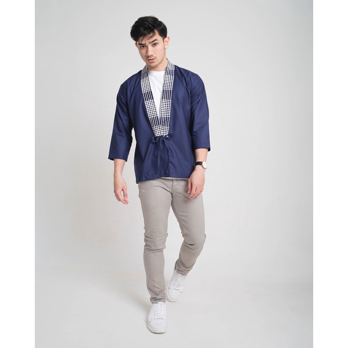 D'GAWAN OUTER BATIK PRIA HITO KIMONO - NAVY