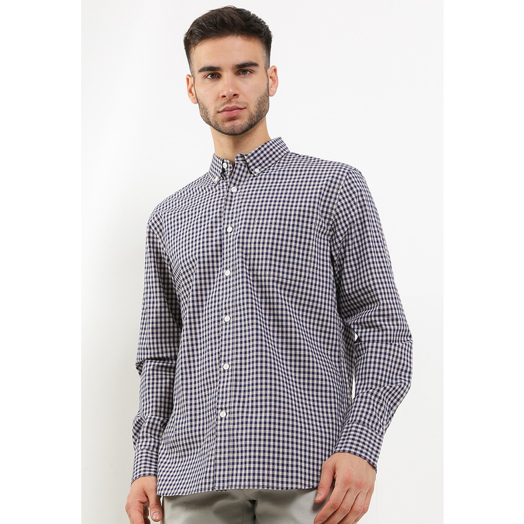 Kemeja Giordano Original Pria Pakaian Kancing depan 100% Asli Feminin Men's Poplin Shirt Cowo Classi