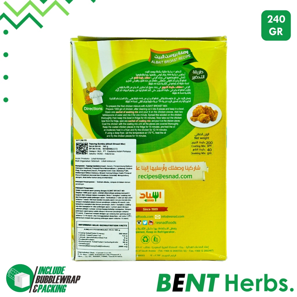 

Esnad Tepung Bumbu Albait Broast X 240 Gr