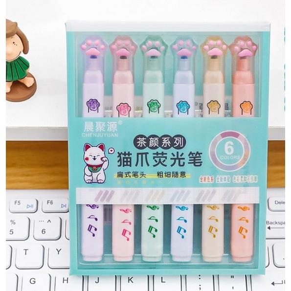 

Highlighter 6 Warna Cat Claw Pen Marker Paw Kode 1284