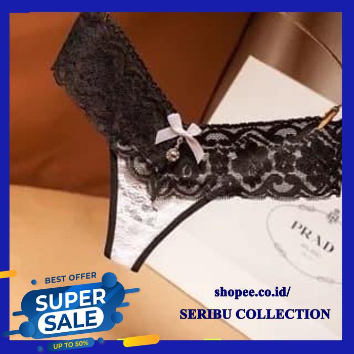 CELANA DALAM SEXY BOW PINGGANG CELANA TRANSPARAN GSTRING WANITA  - MERAH BEST SELLER 
