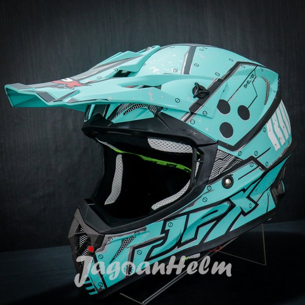 Jpx Helm Cross Fox1- X20 - Blue Doff Atau Tosca Blue Doff - Jpx Motocross Trail