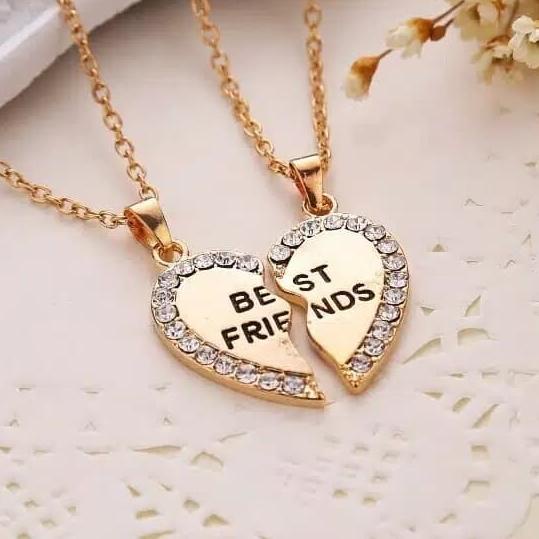 Kalung Love Persahabatan Couple Necklace Unisex 2 Pcs Ulang Tahun BFF