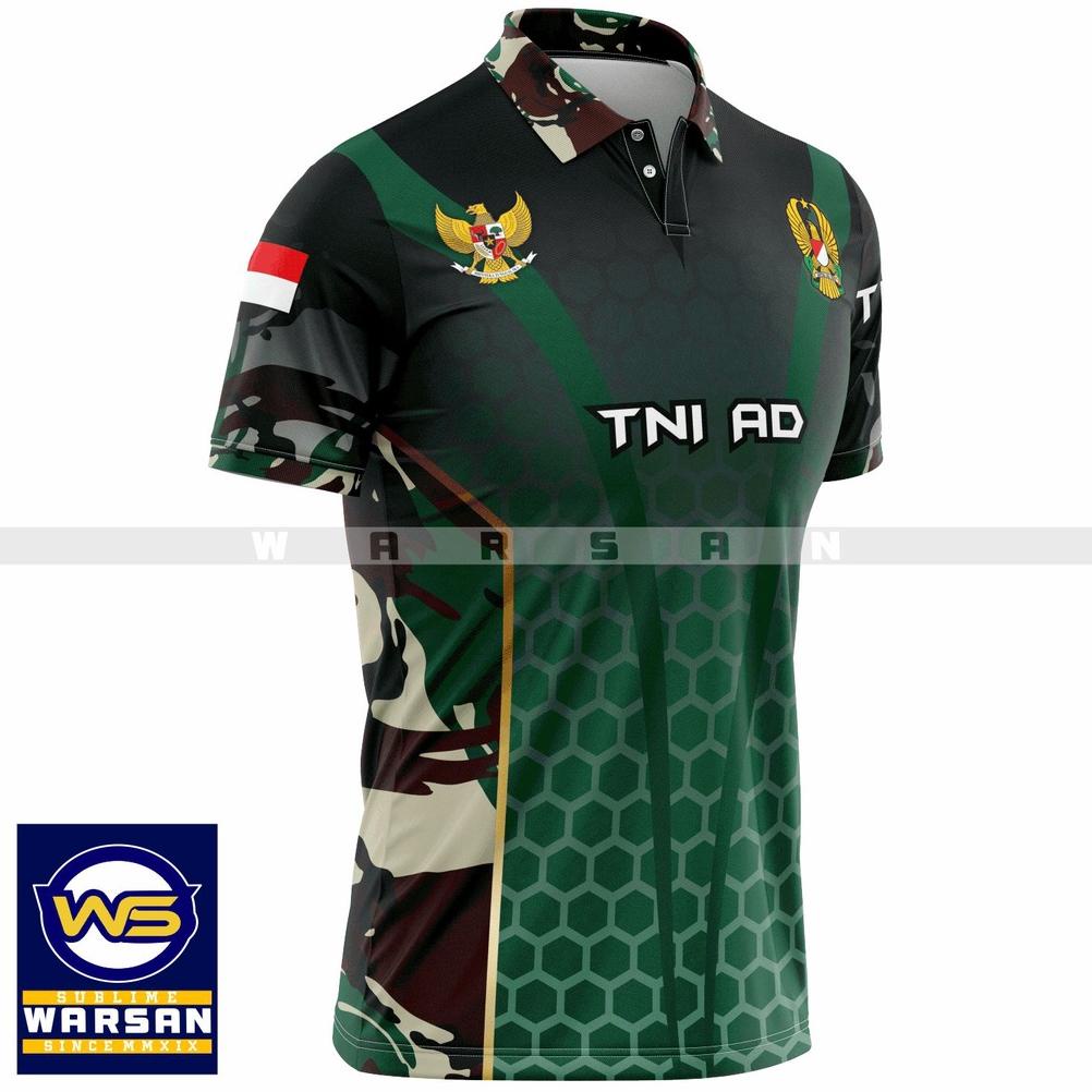Terbaru Kaos Kerah TNI AD/Kaos TNI AD/WANGKI TNI AD/T-shirt Polo TNI AD Bahan Dryfit WARSAN 