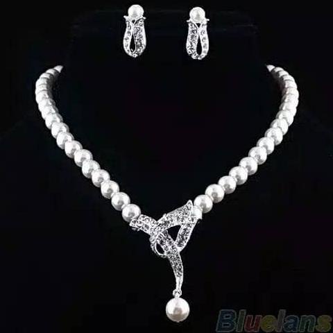 1 Set Perhiasan Xuping Lapis Emas Kalung Giwang Pesta Wedding Present