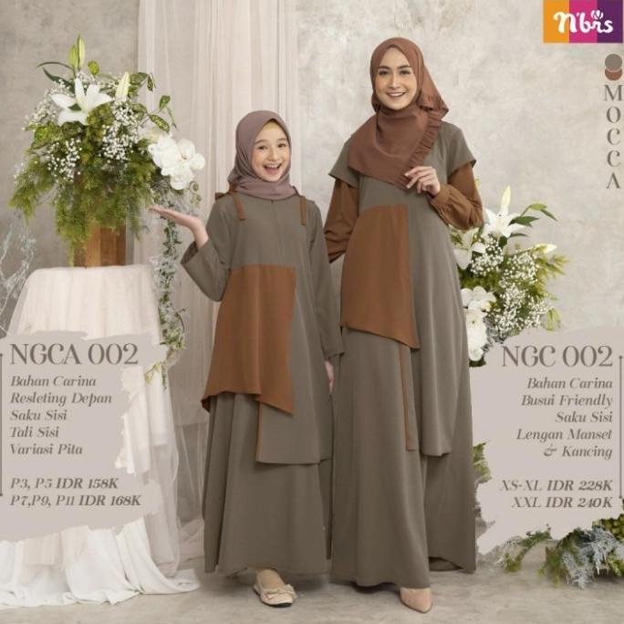 Diskon Gamis Nibras Ngc Ngca 002 Warna Abu Cement Baju Couple Ibu Anak Cantik - Best Seller