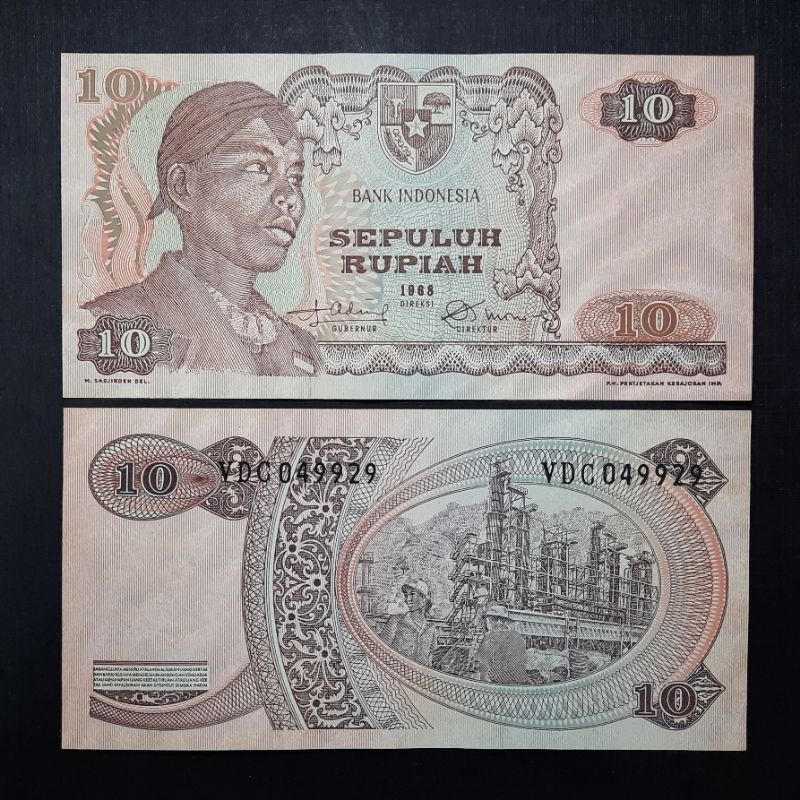 Uang Kuno 10 Rupiah 1968 Seri Sudirman aUNC/UNC