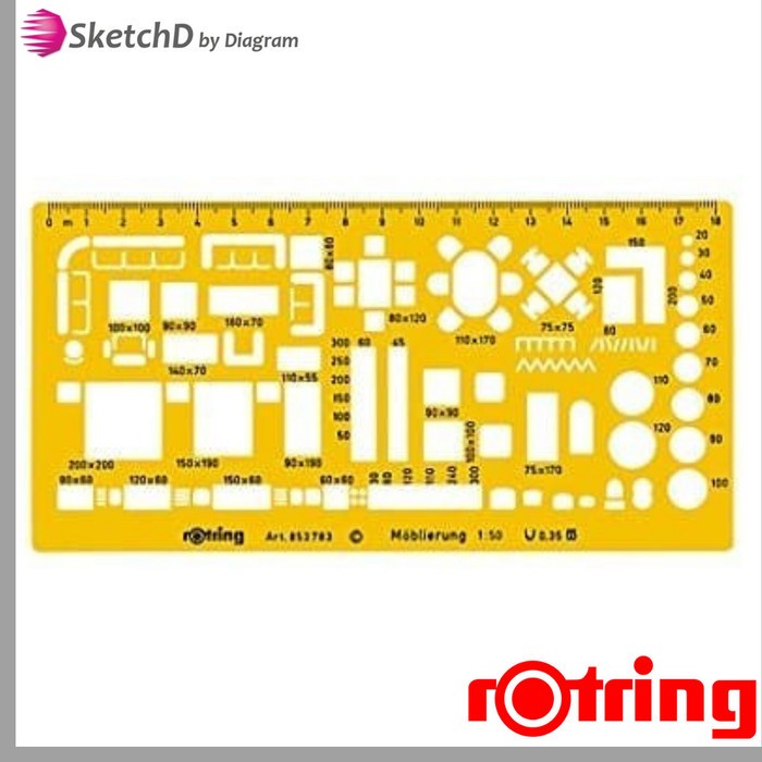 

Sarila Penggaris - Mistar Template Mal Furniture 1 : 50 Rotring 853783