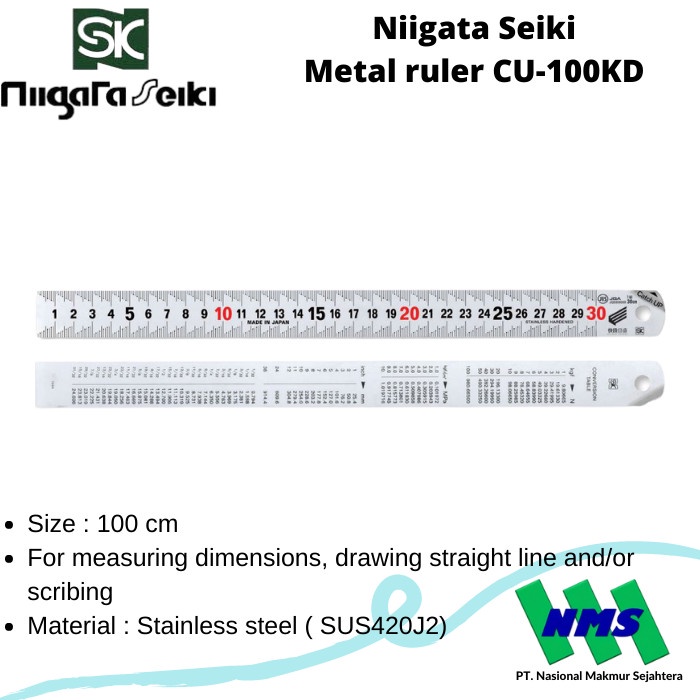 

Sarila Niigata Seiki (Sk) Metal Ruler Cu-100Kd Penggaris