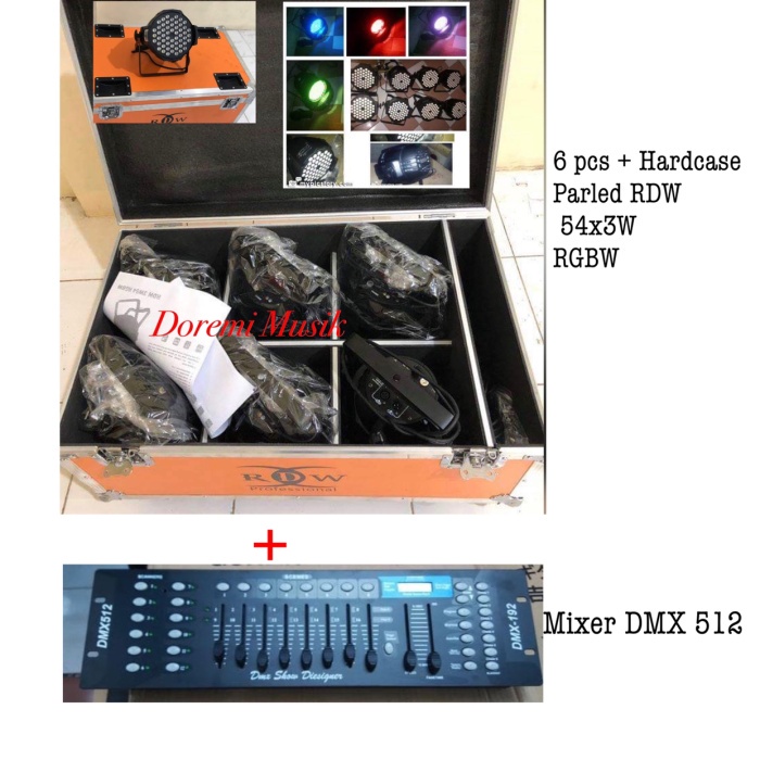 Parled RDW 54x3W RGBW original Hight Quality 6pcs + Hardcase + DMX512