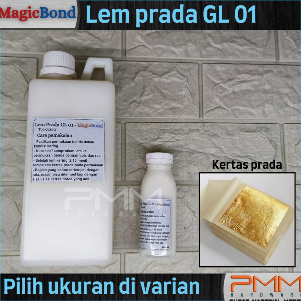

Kiyos lem kertas prada emas GL01 MAGICBOND | glue for goldleaf silver leaf KB003