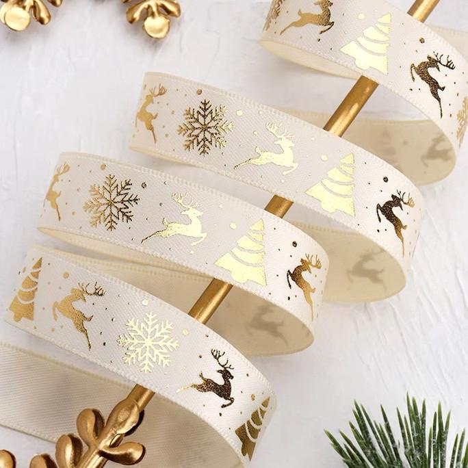 

Produk Terbaik] (Premium) Pita kado natal ribbon christmas 3D Bronzing Pita Natal