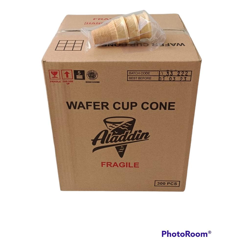 

Media ICE CREAM WAFER CUP CONE Cake Cone 1 dus 300 pcs wadah contong kerupuk waffle Es krim Aladdin Aladin Alladin gurih cryspy bonico soft ice MD003