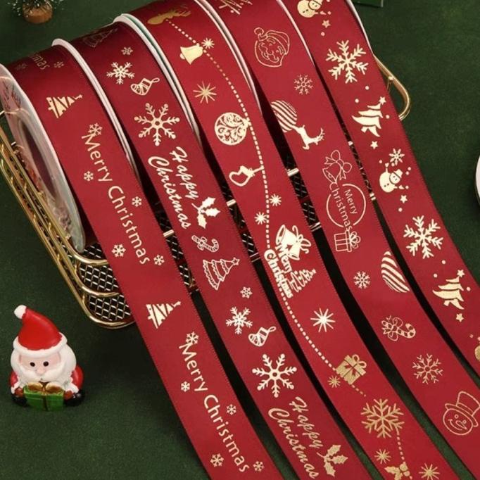 

.........] (NEW) Pita natal satin lebar 2,5cm christmast ribbon pita kado natal