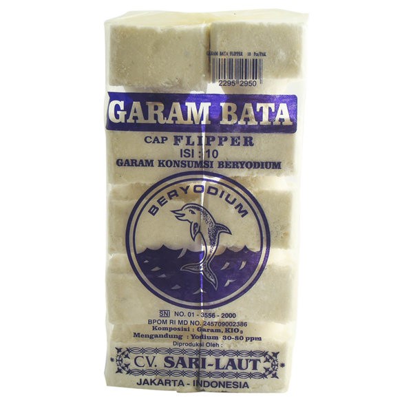 

Sari Laut Cap Flipper Garam Bata 2000Gr / 2 Kg - Garam Kotak Yodium 30-80 Ppm