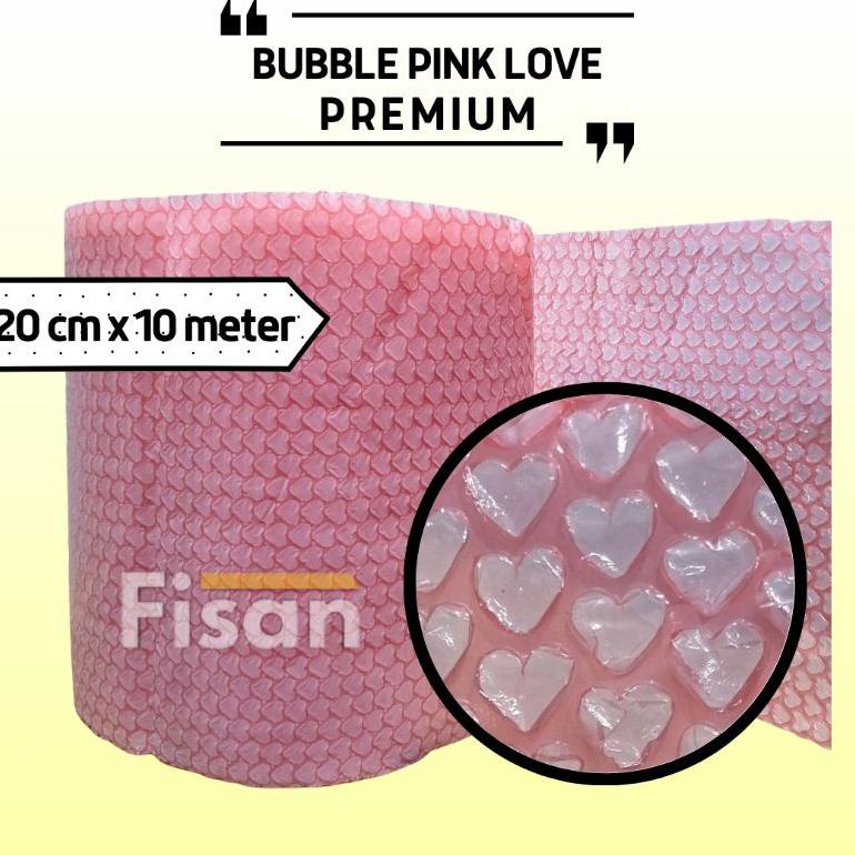 

Sale PREMIUM Bubble Wrap Love Pink 20 cm x 10 Meter Termurah