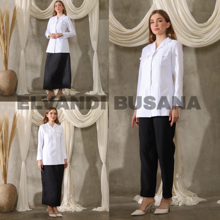 Murah B&V Blazer Pns Asn Baju Dinas Setelan Jas Pdh Wanita - 7005 Ph