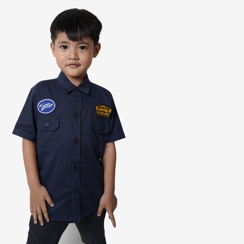 [EXCLUSIVE] MODEL TERKINI KAMA GARAGE Workshirt - Kemeja Kerja Anak - Baju Bengkel Anak