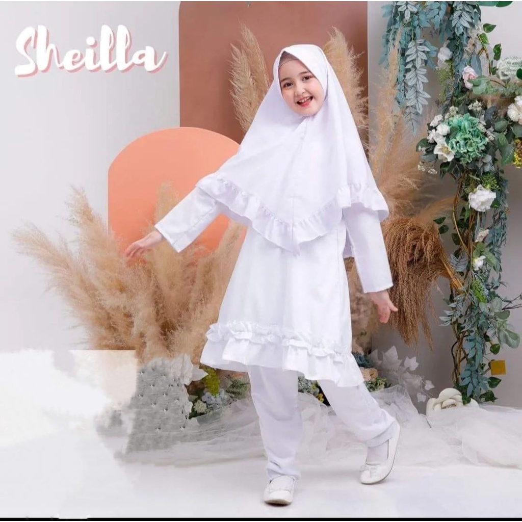 ZY6 BAJU SETELAN ANAK PUTIH BAJU MANASIK BAJU SERAGAM SETELAN CELANA TUNIK PUTIH ANAK TUNIK ANAK SET