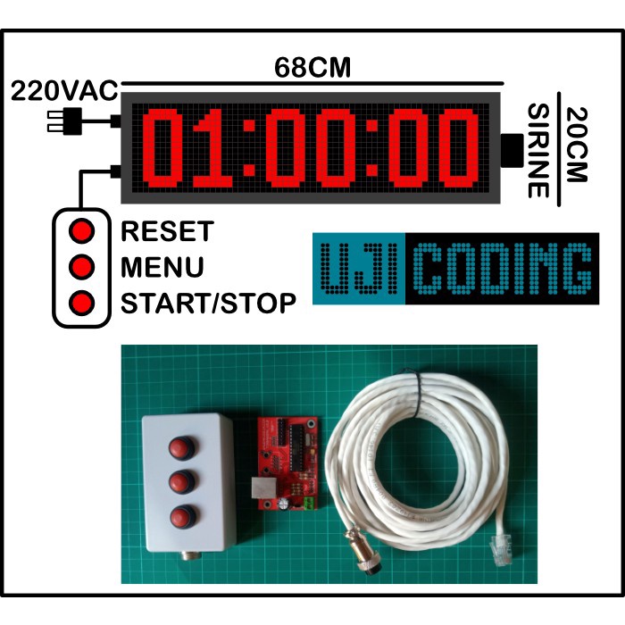 Define Modul Controller Display Timer Stopwatch Counter Down Panel P10