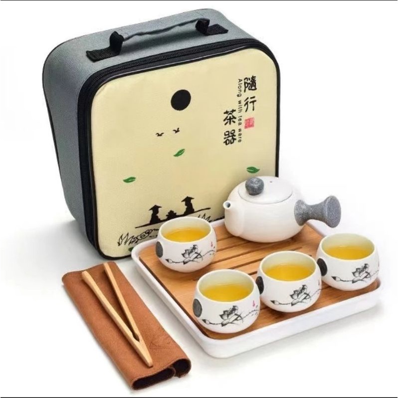 Chinese Teapot Set Cerac Tray Set Travel Bag Cangkir Teh China