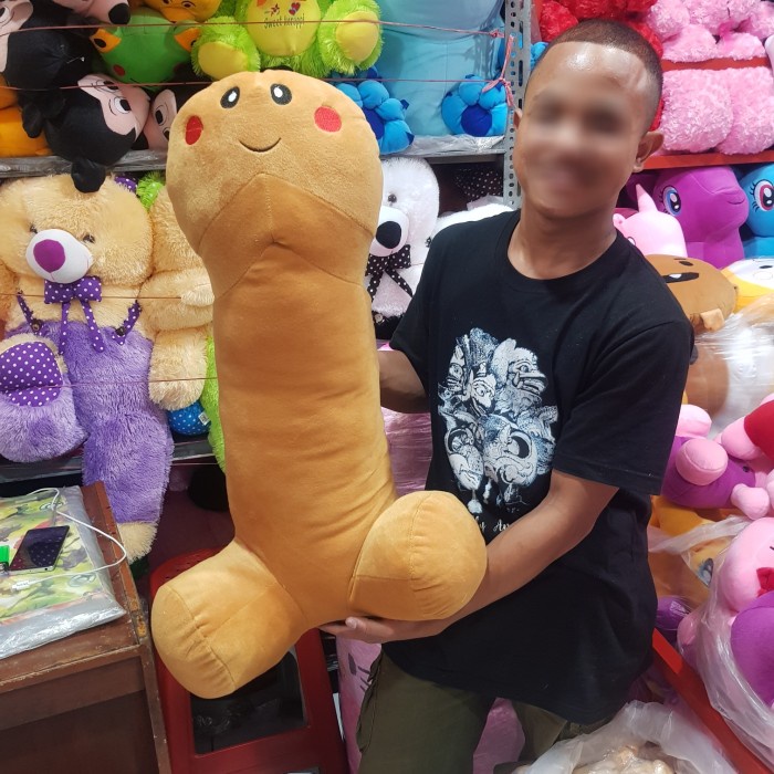 Ready Bantal Sofa Kursi Tidur Mobil Boneka Titit Jamur Coklat Jumbo Besar Lan.Mart