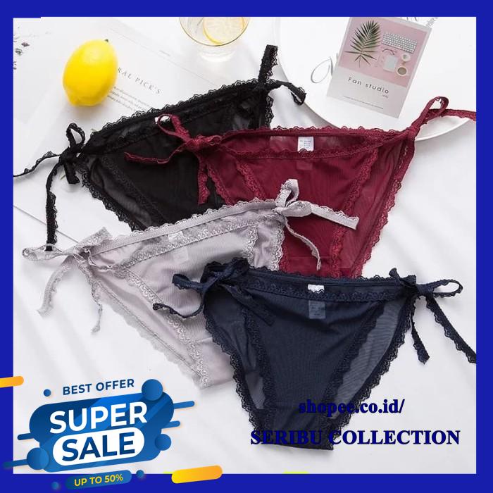 CELANA DALAM G STRING WANITA SEXY TRANSPARAN TALI SAMPING LINGERIE BEBAS ONGKIR 
