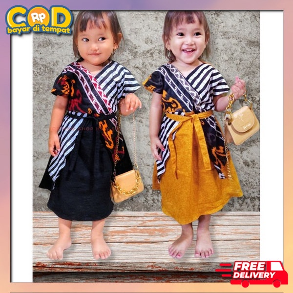 Gaun Pesta Bj Kondangan Bocil Lucu Drease Barik Terbaru Umur 2 Sampai 11 Tahun Ghaun Drass Kids Etni