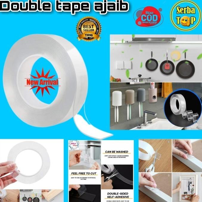 

=====] (ORIGINAL) Lakban Bening Double Tape Super/Isolasi Bening 2 Sisi Super