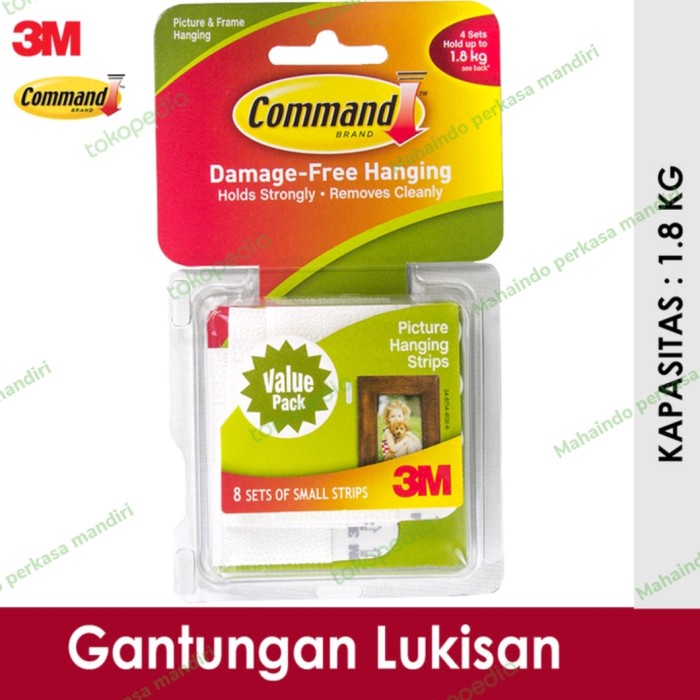 

Terbaru 3M Command Small Picture Hanging Strip 8 Set 17205 Promo Terlaris