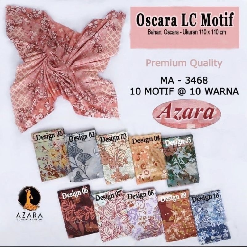 STYLISH HIJAB DAILY [MA-3468] Grosir Kerudung Jilbab OSKARA MOTIF LC Segiempat Polycotton Voal