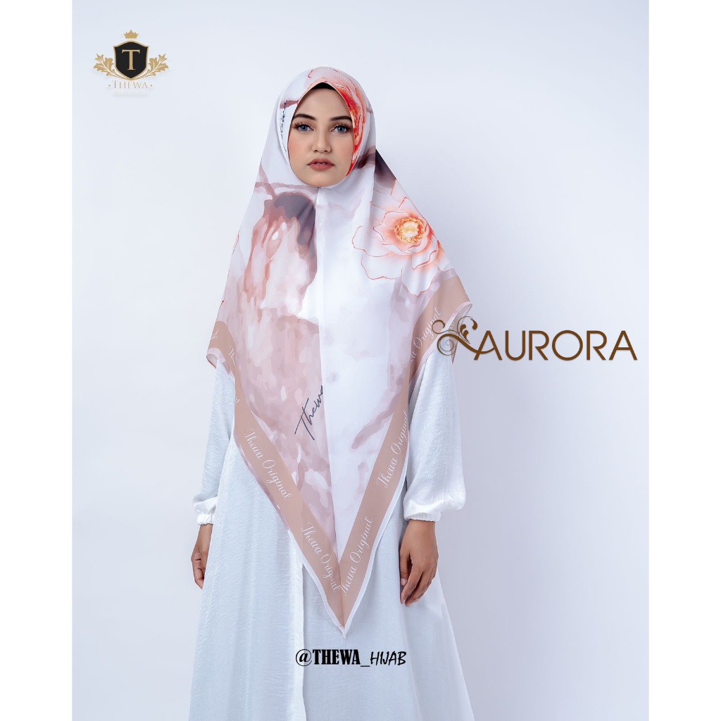 STYLISH HIJAB DAILY Kerudung/Khimar/hijab PRINTING POLOS ( Aurora)''Jumbo OVAL ORIGINAL THEWA