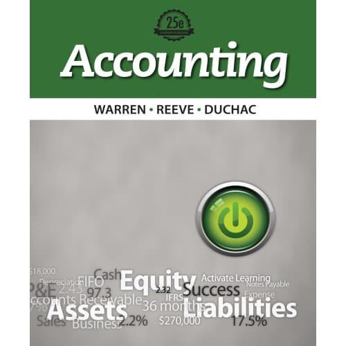 

Accounting, 23rd edition [23 ed.] Carl S. Warren, James M. Reeve,