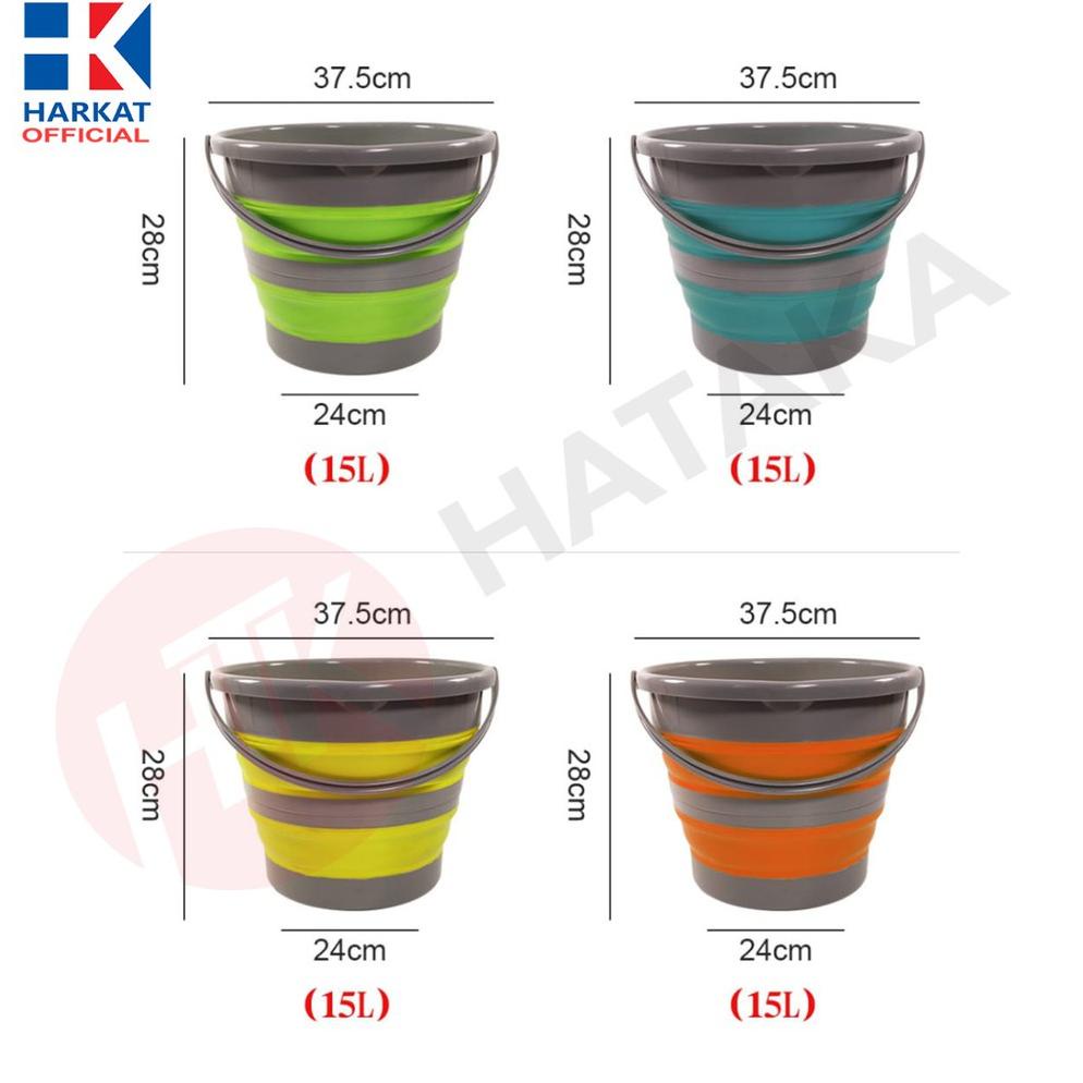 Promo (15L)Ember LIPAT JUMBO portable /Ember mancing/ Ember lipat Silicone/ Fordable Bucket 15L Term