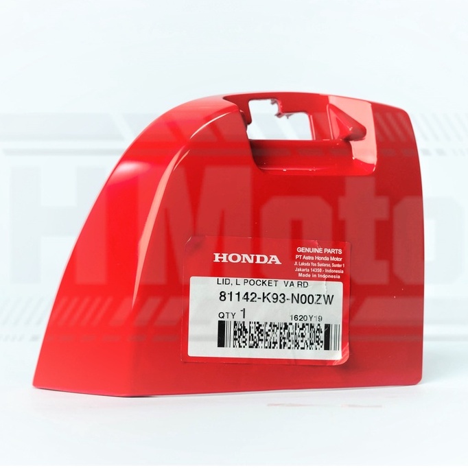 Scoopy Sporty eSP K93 - Honda ORI Lid L Pocket Tutup Charger - MERAH RED