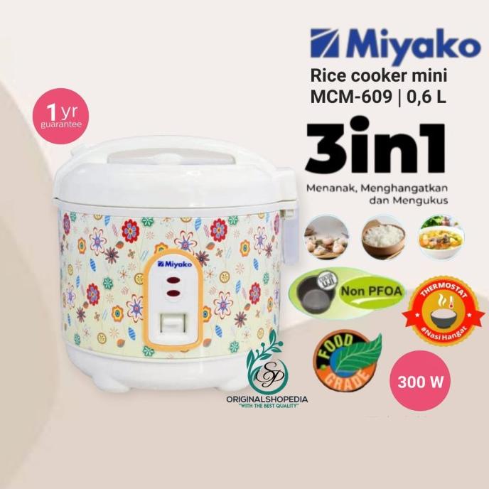 ~~~] MAGIC COM MINI MIYAKO RICE COOKER 0.6 LITER MCM 609 3IN1