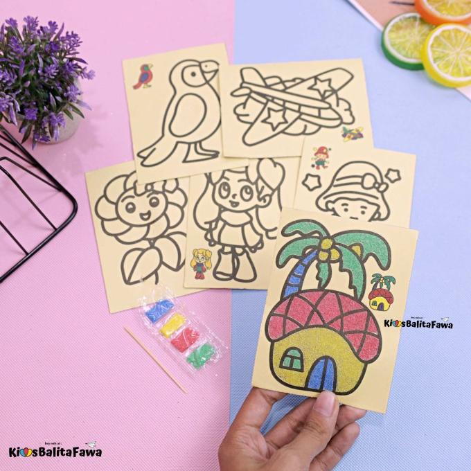 (SATUAN) Mainan Anak Pasir Gambar Mewarnai