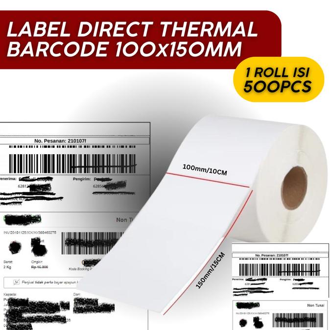 

Label Stiker Barcode Thermal 1 Kolom 100x150mm (500 PCS)