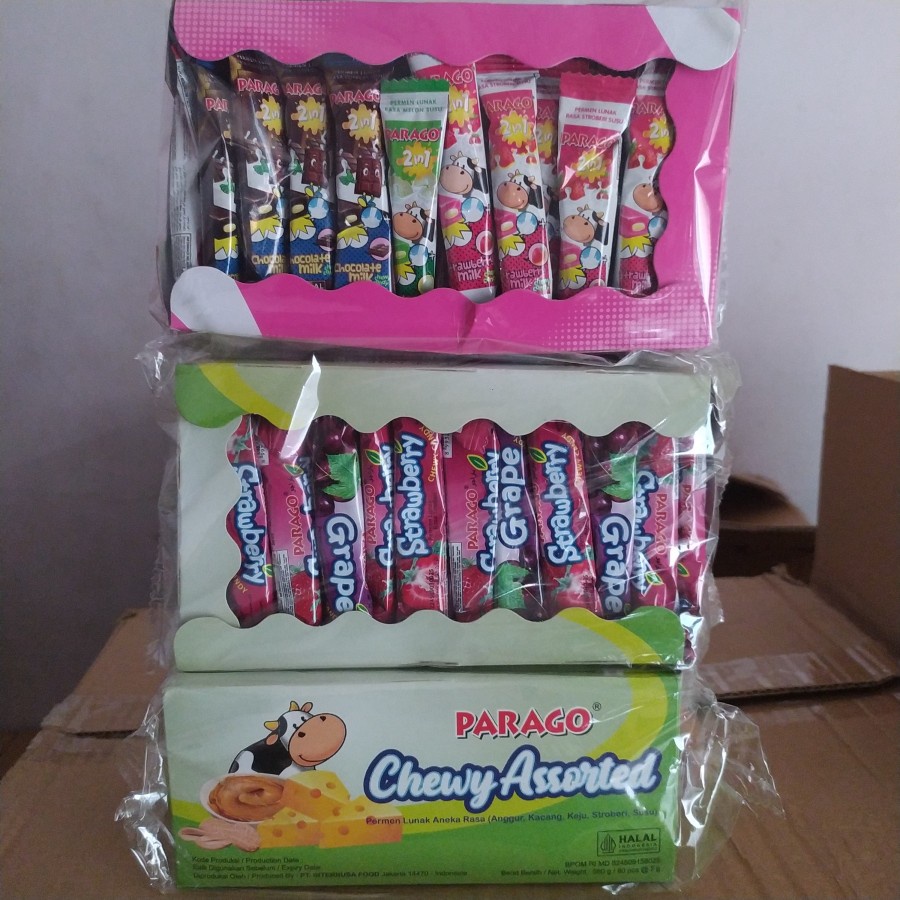 

Permen Parago permen Lunak Susu isi 80 pcs - 2 in 1 Dua rasa