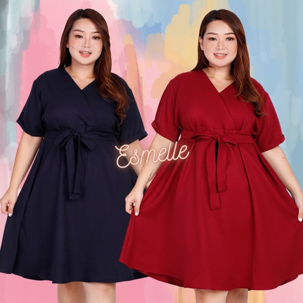 Dress Jumbo Wanita Terbaru 2023 Korean Style Pesta Xxxl Ld 130 120 Baju Party Big Size Drres Pendek 