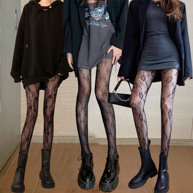 KPDZ Stoking Pola HANAFUJI Wanita Hitam Seksi Sutra Hitam Stoking Gaya JepangjkStoking Jaring Berpol