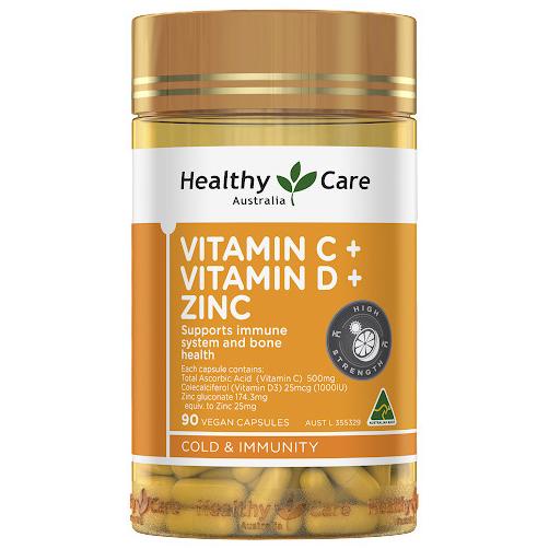 Healthy Care Vitamin C + D + Zinc - 90 Caps Best