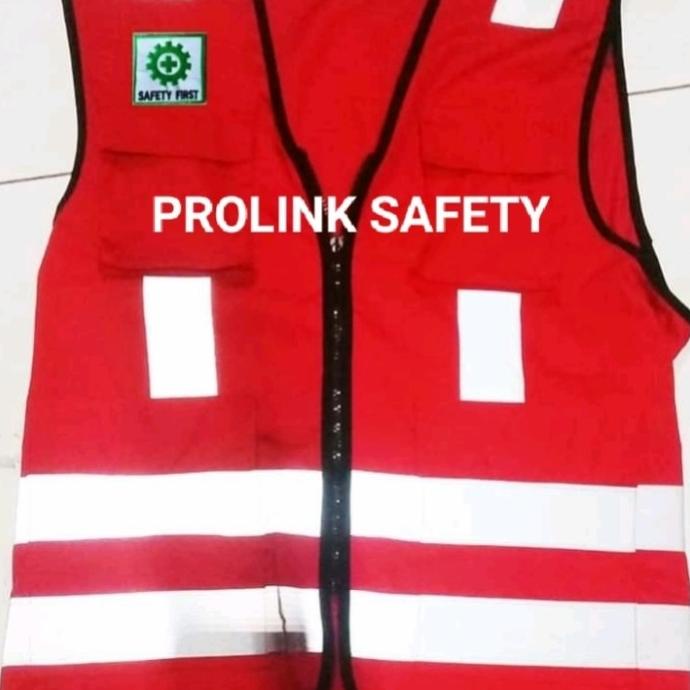 uru ROMPI SAFETY HSE SUPER JUMBO 5XL XXXXL MERAH BERLOGO K3 BENDERA