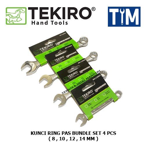 Ready TEKIRO Kunci Ring Pas 8 , 10 , 12 , 14 MM Set 4 PCS BUNDLE