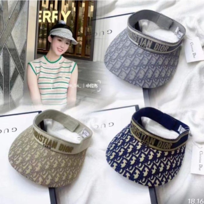 Topi Pantai Premium Cd Motif Import Branded Wanita