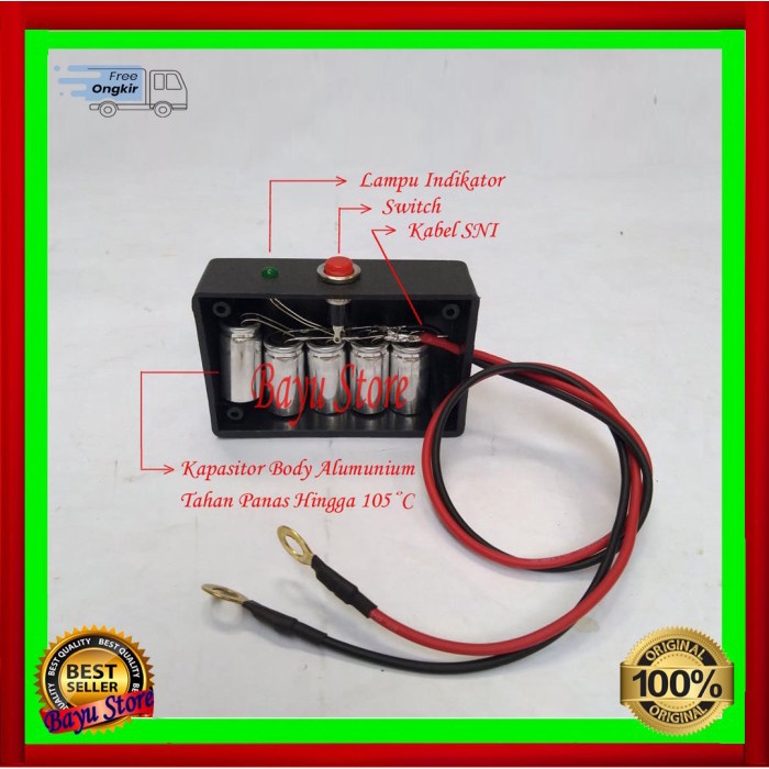 Cod Kapasitor Bank Aki Motor-Stabilizer Aki Motor-Aki Accu Motor Mobil Kode Ema302